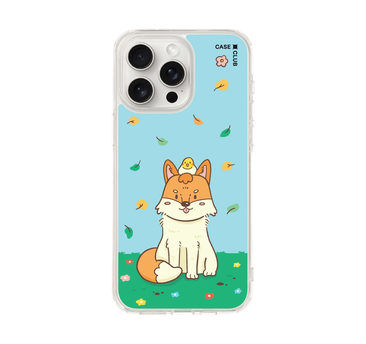 iphone 15 pro max clear case cute fall fox